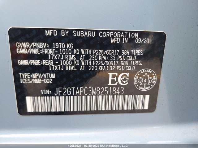 JF2GTAPC3M8251843 Subaru Crosstrek Touring