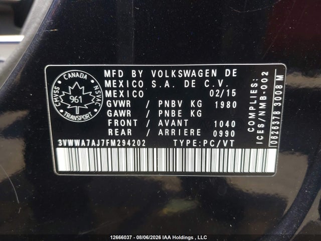 Volkswagen Jetta 2015 3VWWA7AJ7FM294202 Image 19