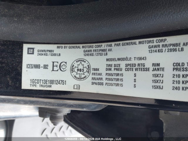 Продажа на аукционе авто 2008 Chevrolet Colorado Lt, vin: 1GCDT13E188124751, номер лота: 12666059