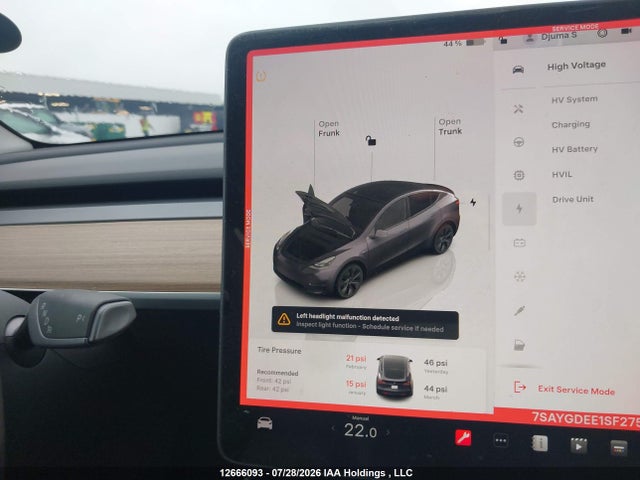 2025 Tesla Model Y მანქანა იყიდება აუქციონზე, vin: 7SAYGDEE1SF275619, აუქციონის ნომერი: 12666093