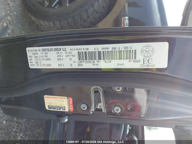 12666107 :رقم المزاد ، 1C6RR7MT2DS503198 vin ، 2013 Ram 1500 Sport مزاد بيع