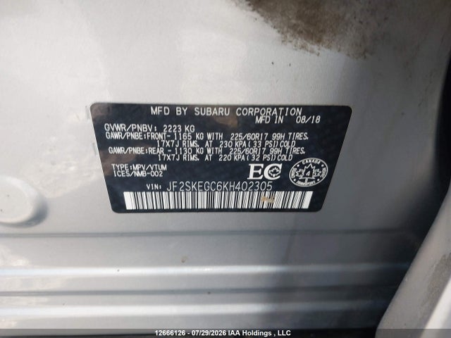 JF2SKEGC6KH402305 Subaru Forester Premium
