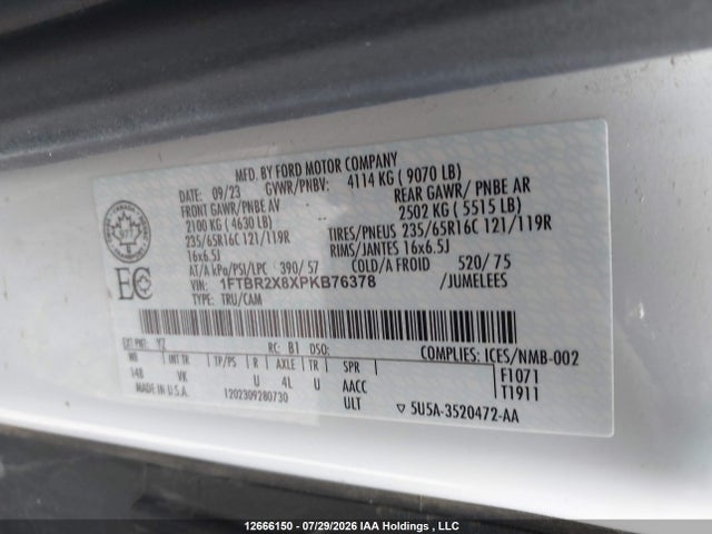Ford Transit T-250 2023 1FTBR2X8XPKB76378 Image 9