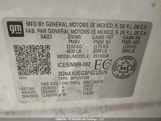 Chevrolet EQUINOX LT 2023 3GNAXUEG3PS212575 Image 19