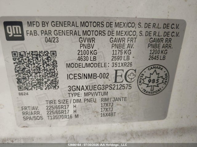 Chevrolet EQUINOX LT 2023 3GNAXUEG3PS212575 Image 20