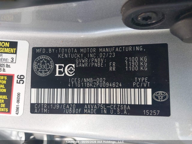 Aukcja sprzedaży 2023 Toyota Camry Se Night Shade/se, vin: 4T1G11BK2PU094624, numer aukcji: 12666169