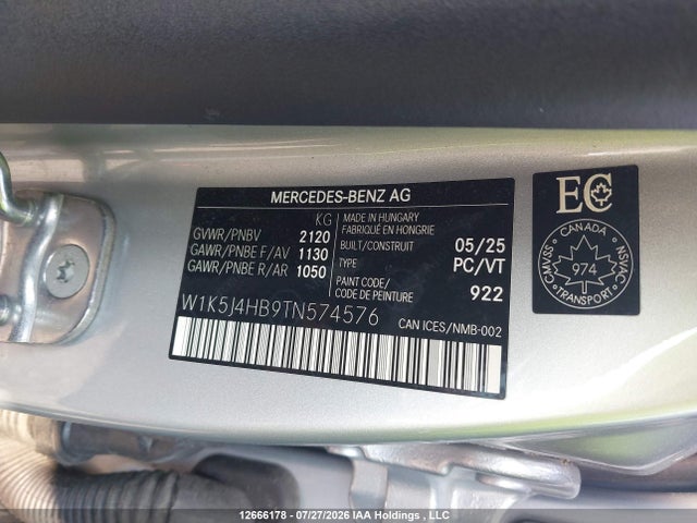 W1K5J4HB9TN574576 Mercedes-Benz CLA 250 4MATIC