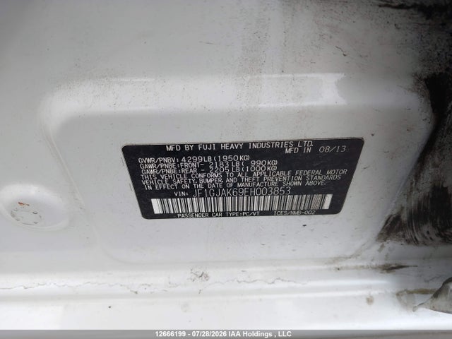 Aukcja sprzedaży 2014 Subaru Impreza Limited, vin: JF1GJAK69EH003853, numer aukcji: 12666199