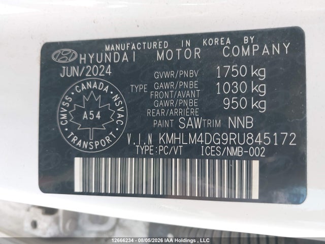 Hyundai Elantra Preferred W/tech Package 2024 KMHLM4DG9RU845172 Image 9