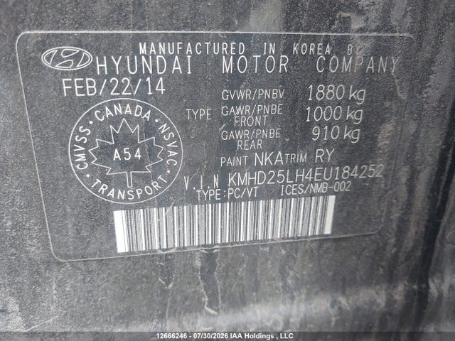Aukcja sprzedaży 2014 Hyundai Elantra Gt, vin: KMHD25LH4EU184252, numer aukcji: 12666246