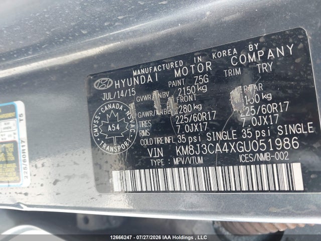 Hyundai Tucson Premium 2016 KM8J3CA4XGU051986 Image 9