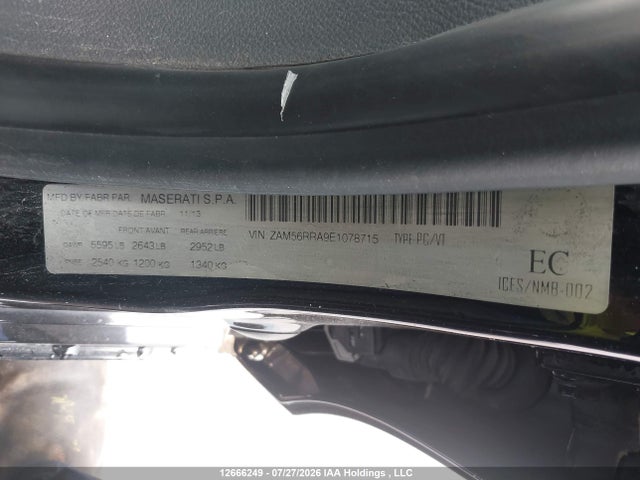 12666249 :رقم المزاد ، ZAM56RRA9E1078715 vin ، 2014 Maserati Quattroporte S مزاد بيع
