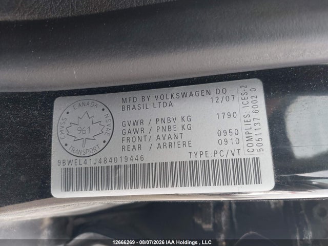 Продажа на аукционе авто 2008 Volkswagen Golf City, vin: 9BWEL41J484019446, номер лота: 12666269