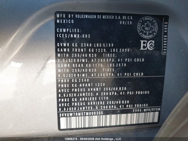 Volkswagen Tiguan 2026 3VVUW7RM3TM008305 Image 9
