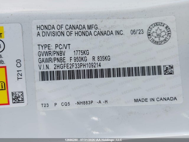 Honda Civic Ex 4dr 2023 2HGFE2F33PH109214 Image 9