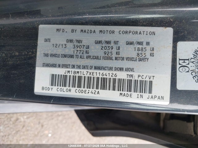 JM1BM1L7XE1164126 Mazda 3 TOURING