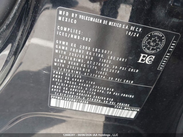 3VVMB7AXXRM218250 Volkswagen Tiguan
