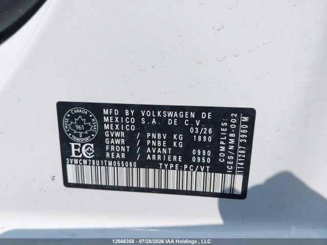 Auction sale of the 2026 Volkswagen Jetta Trendline, vin: 3VWCW7BU1TM055060, lot number: 12666358