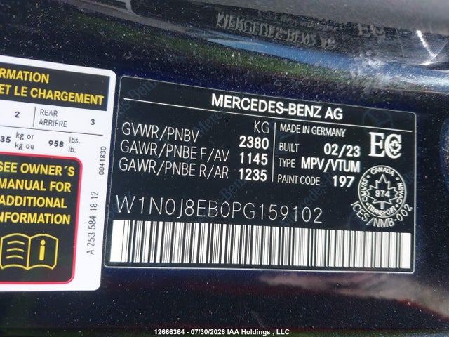 Aukcja sprzedaży 2023 Mercedes-benz Glc 300 Coupe 4matic, vin: W1N0J8EB0PG159102, numer aukcji: 12666364