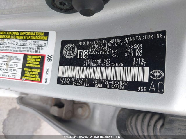 Toyota COROLLA CE 2017 2T1BURHE4HC839698 Image 21