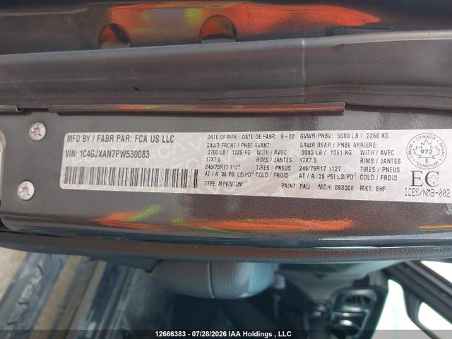 2023 Jeep Wrangler Sport მანქანა იყიდება აუქციონზე, vin: 1C4GJXAN7PW530083, აუქციონის ნომერი: 12666383