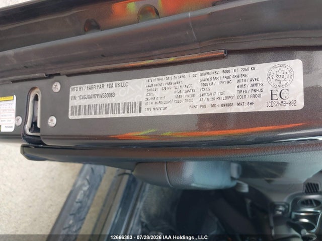 2023 Jeep Wrangler Sport მანქანა იყიდება აუქციონზე, vin: 1C4GJXAN7PW530083, აუქციონის ნომერი: 12666383