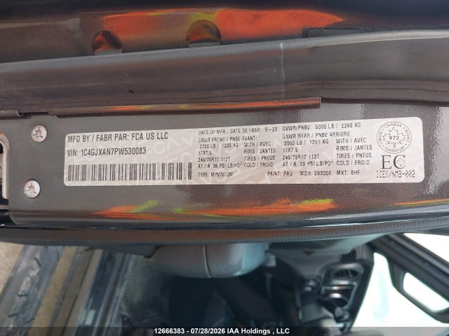 2023 Jeep Wrangler Sport მანქანა იყიდება აუქციონზე, vin: 1C4GJXAN7PW530083, აუქციონის ნომერი: 12666383