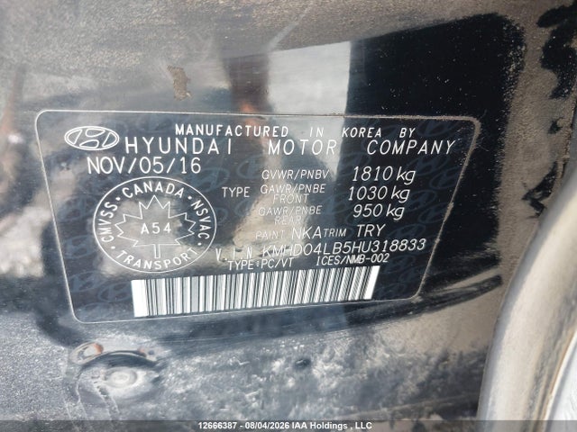 Продажа на аукционе авто 2017 Hyundai Elantra Sport, vin: KMHD04LB5HU318833, номер лота: 12666387