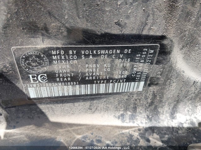 Aukcja sprzedaży 2017 Volkswagen Golf S/wolfsburg/se/sel, vin: 3VW217AU2HM018991, numer aukcji: 12666394