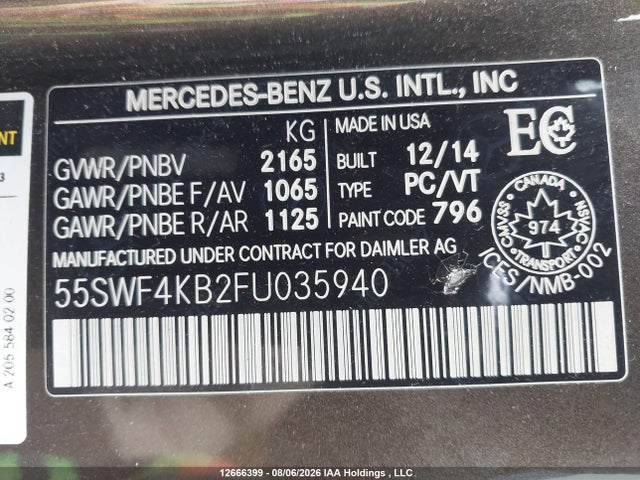 55SWF4KB2FU035940 Mercedes-Benz C 300 4matic