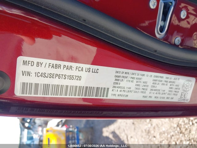 Продажа на аукционе авто 2026 Jeep Grand Wagoneer L Summit Obsidian, vin: 1C4SJSEP6TS155720, номер лота: 12666452