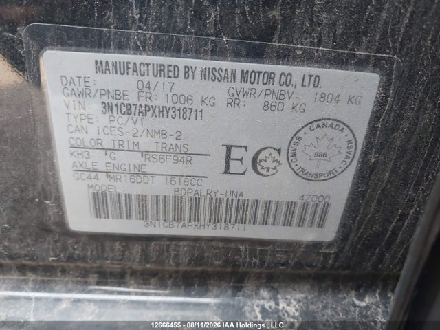 3N1CB7APXHY318711 Nissan Sentra Sr Turbo/nismo