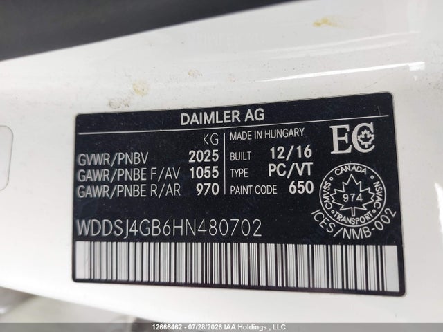 WDDSJ4GB6HN480702 Mercedes-Benz CLA 250 4MATIC