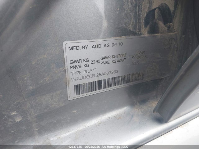 12637325 :رقم المزاد ، WAUDGCFL2BA003363 vin ، 2011 Audi S4 3.0 مزاد بيع