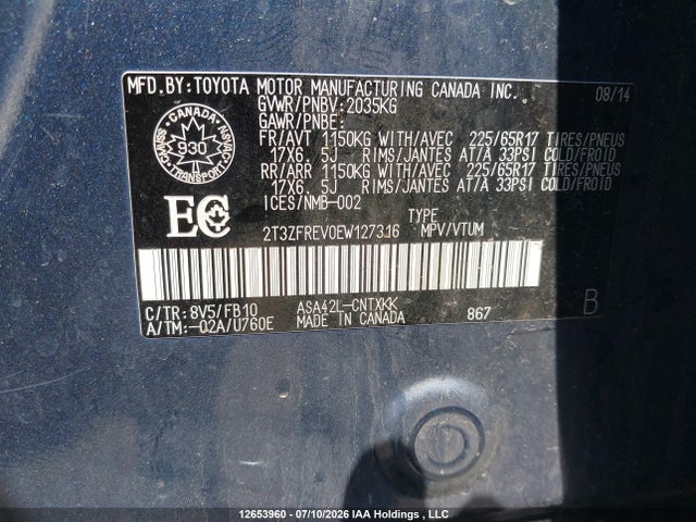 Toyota RAV4 LE 2014 2T3ZFREV0EW127316 Image 18