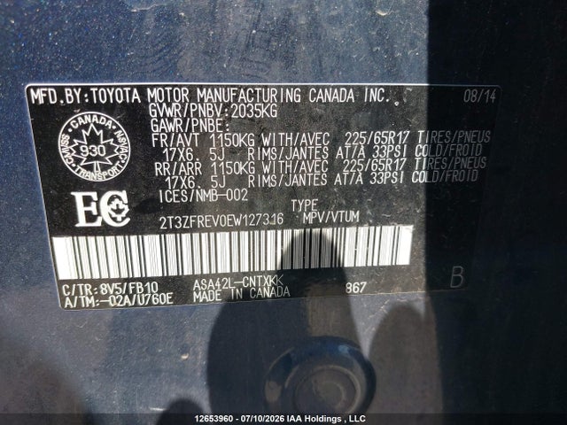 Toyota RAV4 LE 2014 2T3ZFREV0EW127316 Image 9