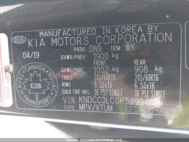 KIA Niro Ex/touring S 2019 KNDCC3LC0K5299409 Image 19