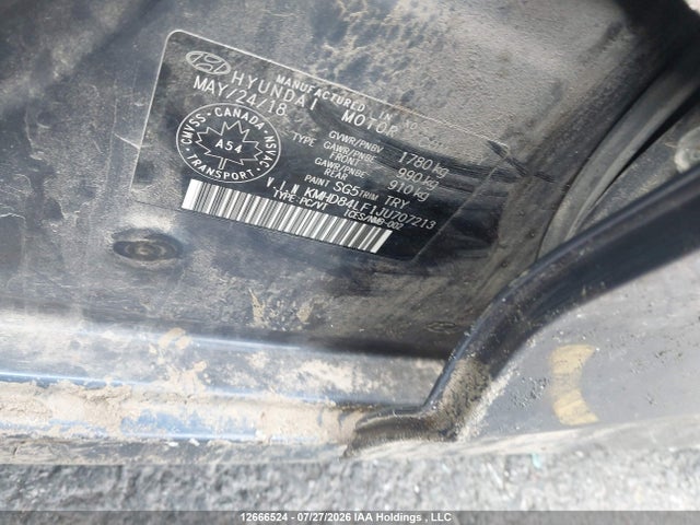 12666524 :رقم المزاد ، KMHD84LF1JU707213 vin ، 2018 Hyundai Elantra Sel/value/limited مزاد بيع