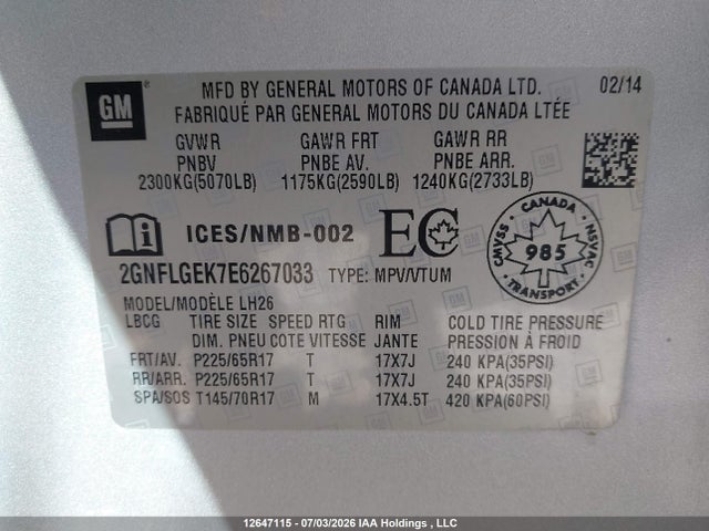 Chevrolet Equinox 2lt 2014 2GNFLGEK7E6267033 Image 21