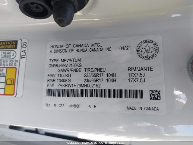 Honda CR-V LX 2021 2HKRW1H26MH002152 Image 9
