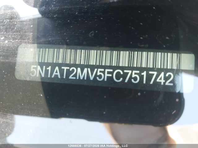 Aukcja sprzedaży 2015 Nissan Rogue S/sl/sv, vin: 5N1AT2MV5FC751742, numer aukcji: 12666536