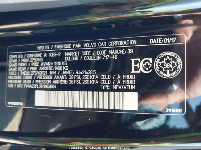 YV4A22PL2H1163004 Volvo Xc90 T6 Inscription