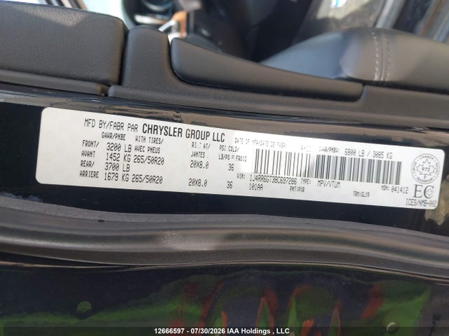 Aukcja sprzedaży 2011 Jeep Grand Cherokee Overland, vin: 1J4RR6GT3BC697286, numer aukcji: 12666597