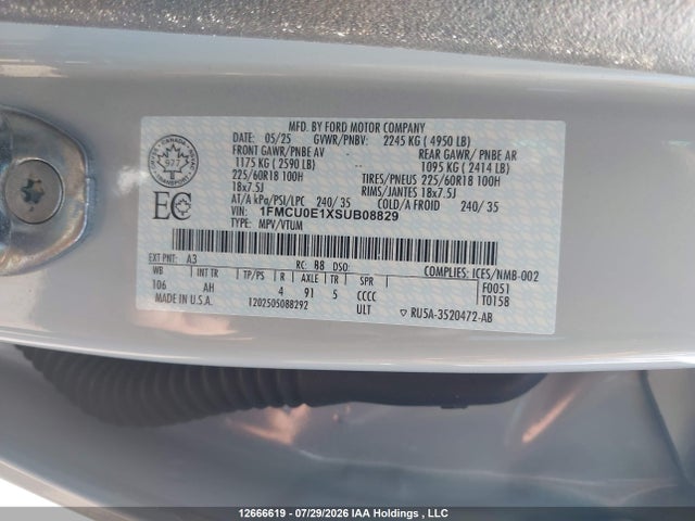 Продажа на аукционе авто 2025 Ford Escape Phev, vin: 1FMCU0E1XSUB08829, номер лота: 12666619