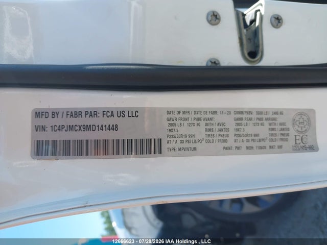 Продажа на аукционе авто 2021 Jeep Cherokee 80th Anniversary Edition, vin: 1C4PJMCX9MD141448, номер лота: 12666623