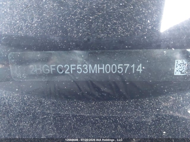 2021 Honda Civic Lx მანქანა იყიდება აუქციონზე, vin: 2HGFC2F53MH005714, აუქციონის ნომერი: 12666646
