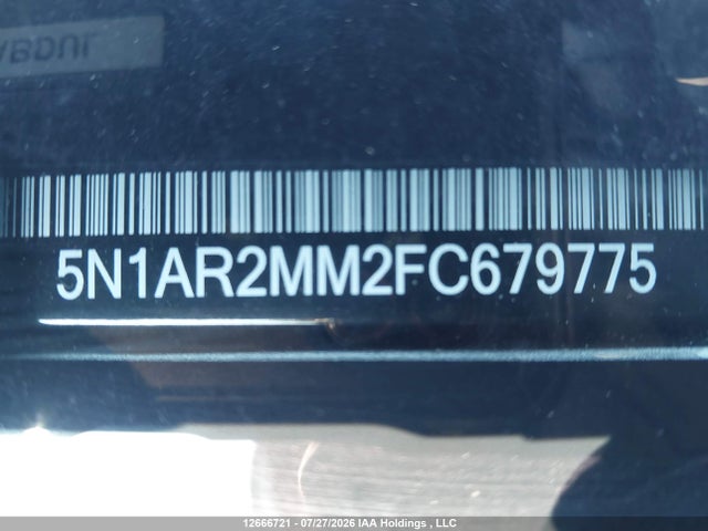 2015 Nissan Pathfinder S/sv/sl/platinum მანქანა იყიდება აუქციონზე, vin: 5N1AR2MM2FC679775, აუქციონის ნომერი: 12666721