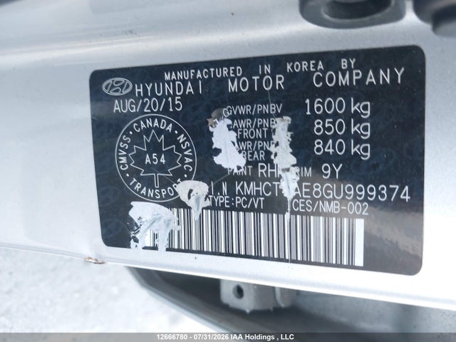 Hyundai ACCENT SE 2016 KMHCT4AE8GU999374 Image 9
