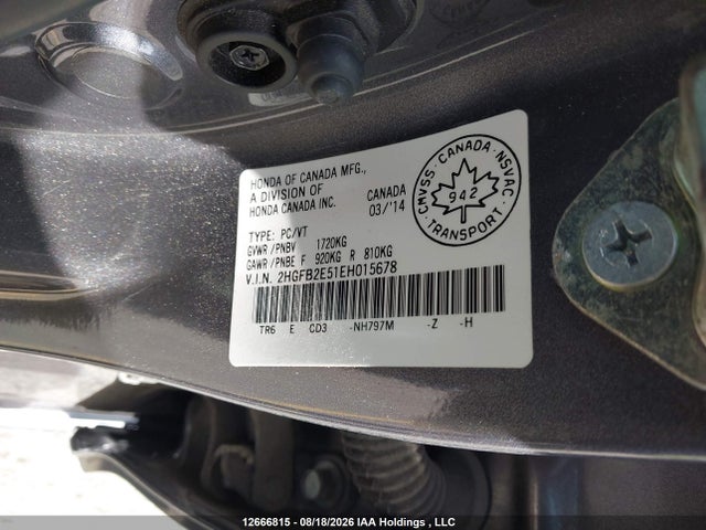 Honda Civic Ex 4dr 2014 2HGFB2E51EH015678 Image 19