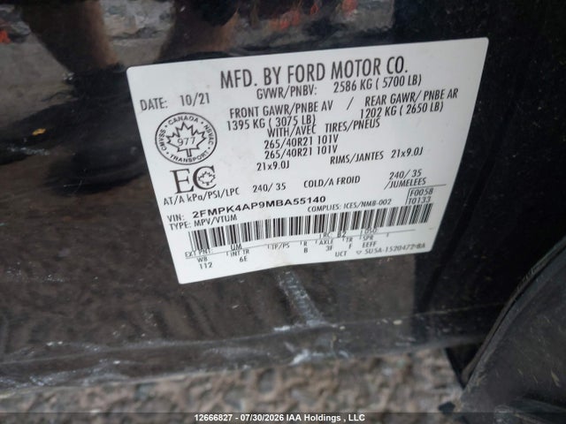 Ford EDGE ST 2021 2FMPK4AP9MBA55140 Image 20